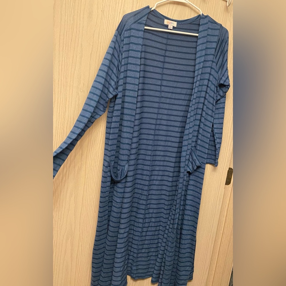 Long Blue LulaRoe Cardigan Size L